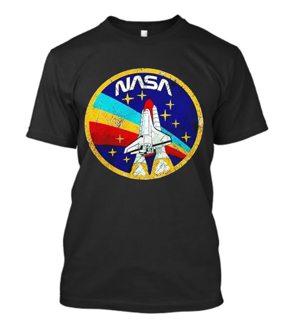 NASA Logo Space Shuttle Retro Rocket Stars T-Shirt
