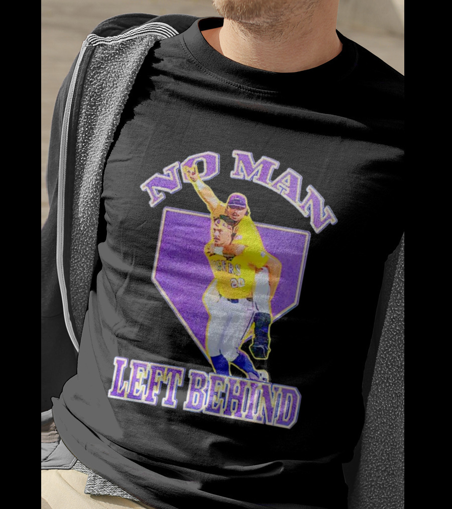No Man Left Behind LSU Tigers Baseball Team Spirit T-Shirt