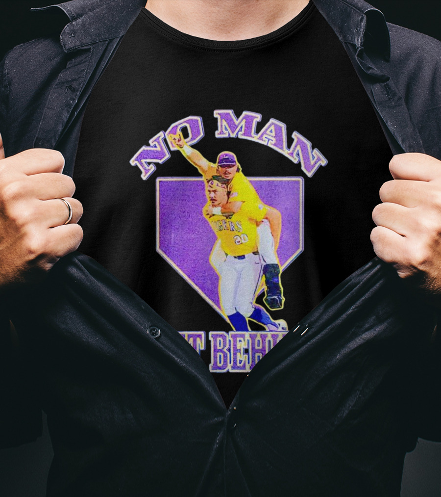 No Man Left Behind LSU Tigers Baseball Team Spirit T-Shirt