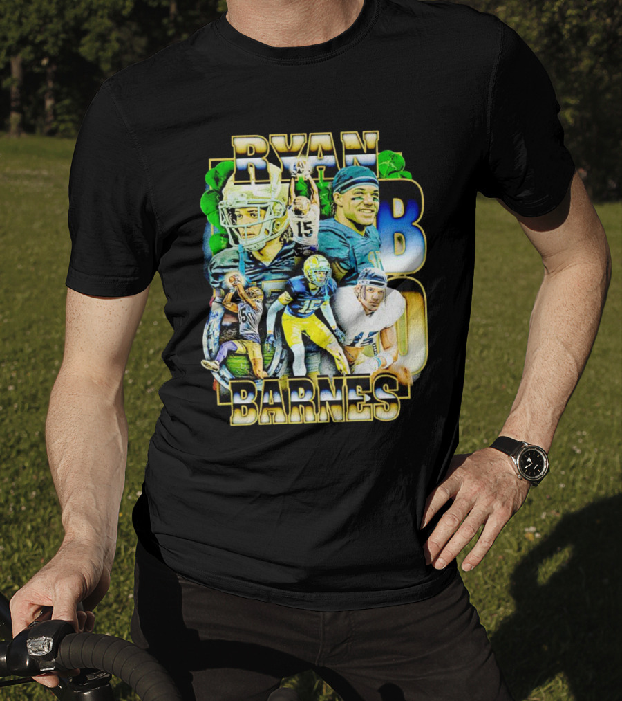 Ryan Barnes Notre Dame Fighting Irish Football Collage Vintage T-Shirt