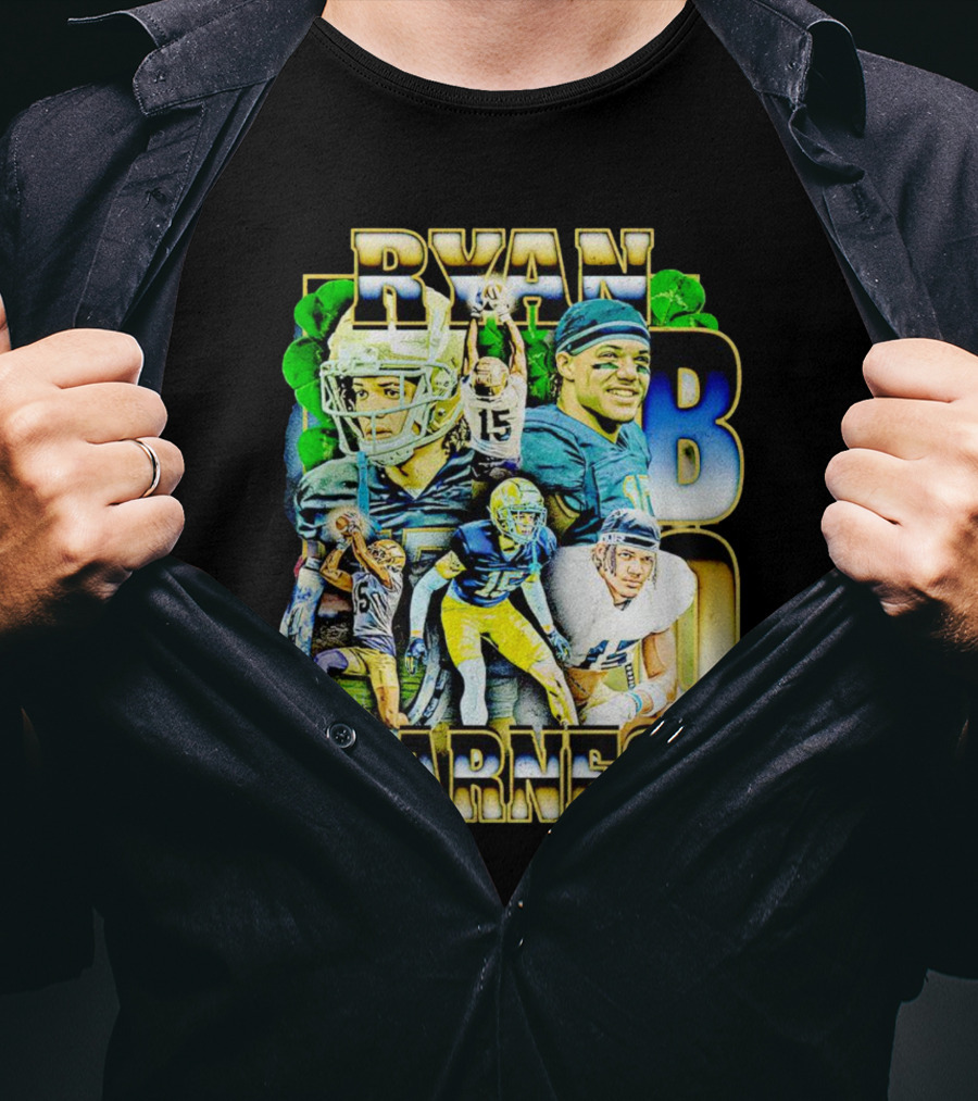 Ryan Barnes Notre Dame Fighting Irish Football Collage Vintage T-Shirt
