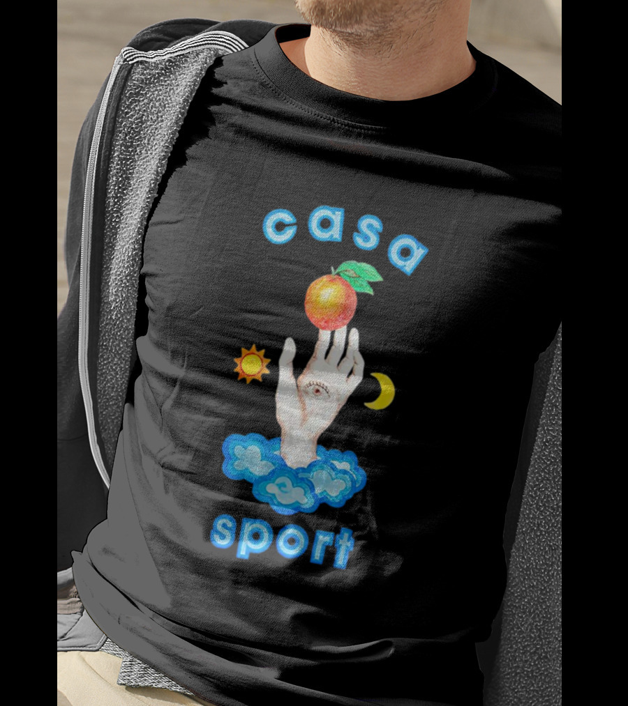 Casa Sport Hand And Eye With Sun Moon Clouds And Fruit T-Shirt