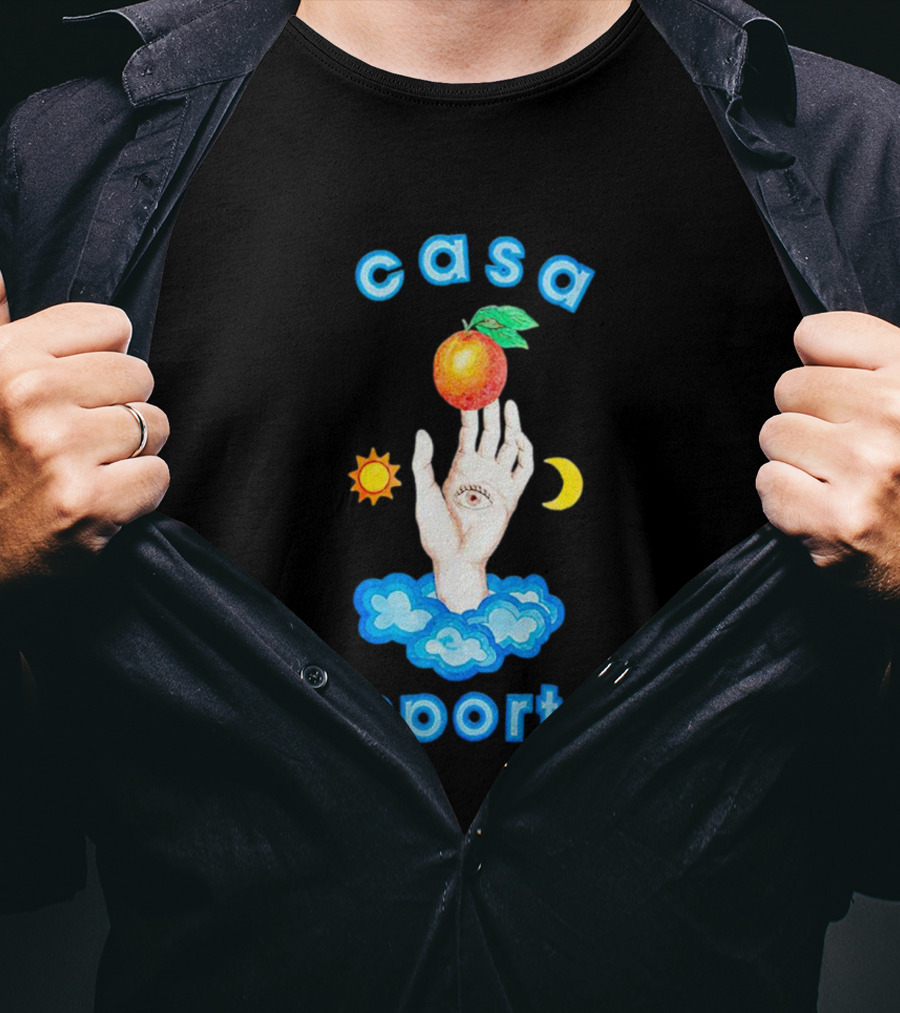 Casa Sport Hand And Eye With Sun Moon Clouds And Fruit T-Shirt