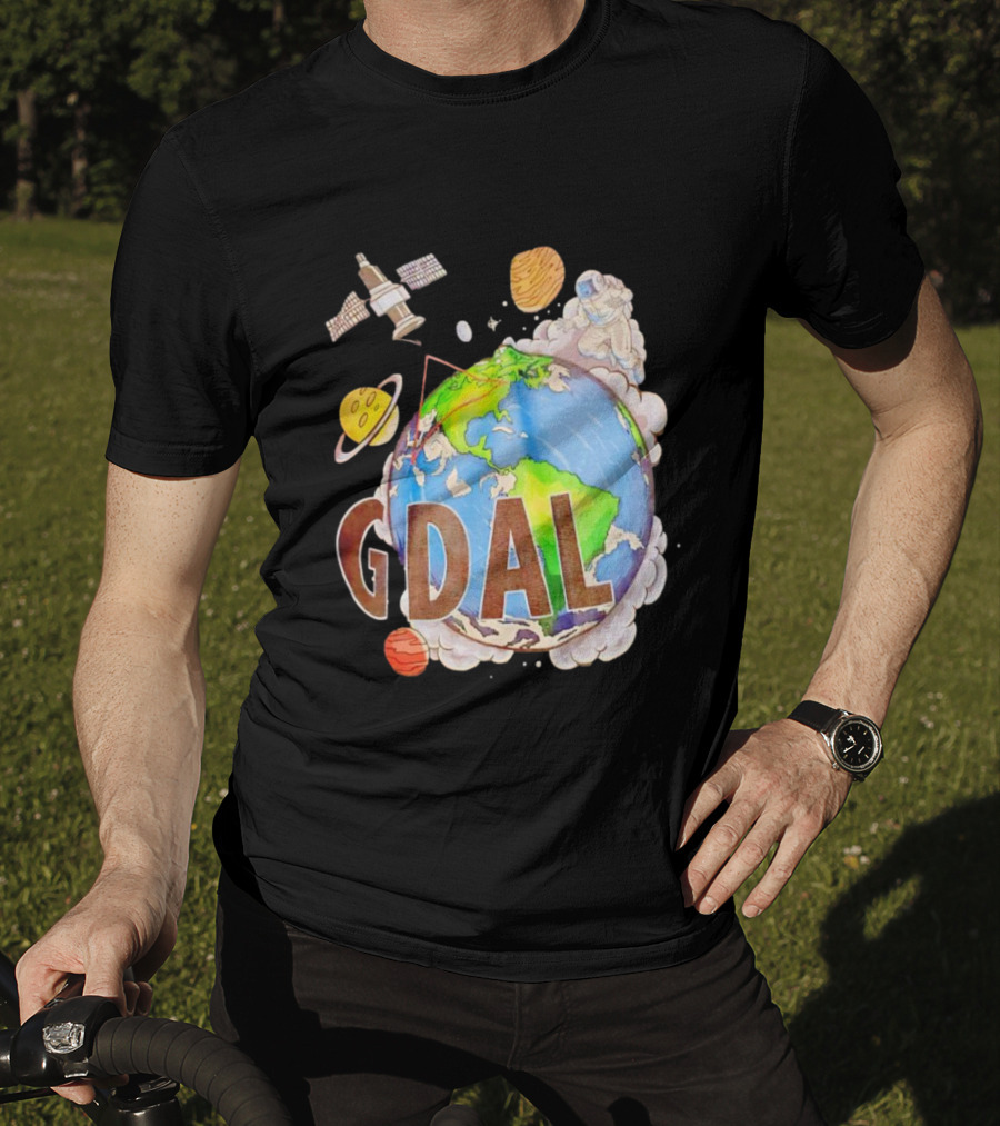 GDAL Astronaut Exploring Planets Orbiting Earth T-Shirt