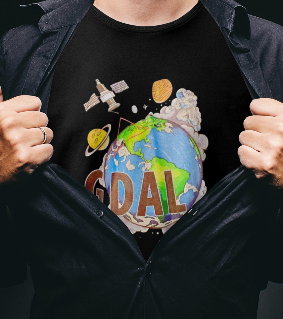 GDAL Astronaut Exploring Planets Orbiting Earth T-Shirt