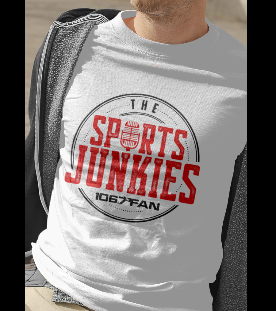 The Sports Junkies 106.7 Fan Radio Mic T-Shirt