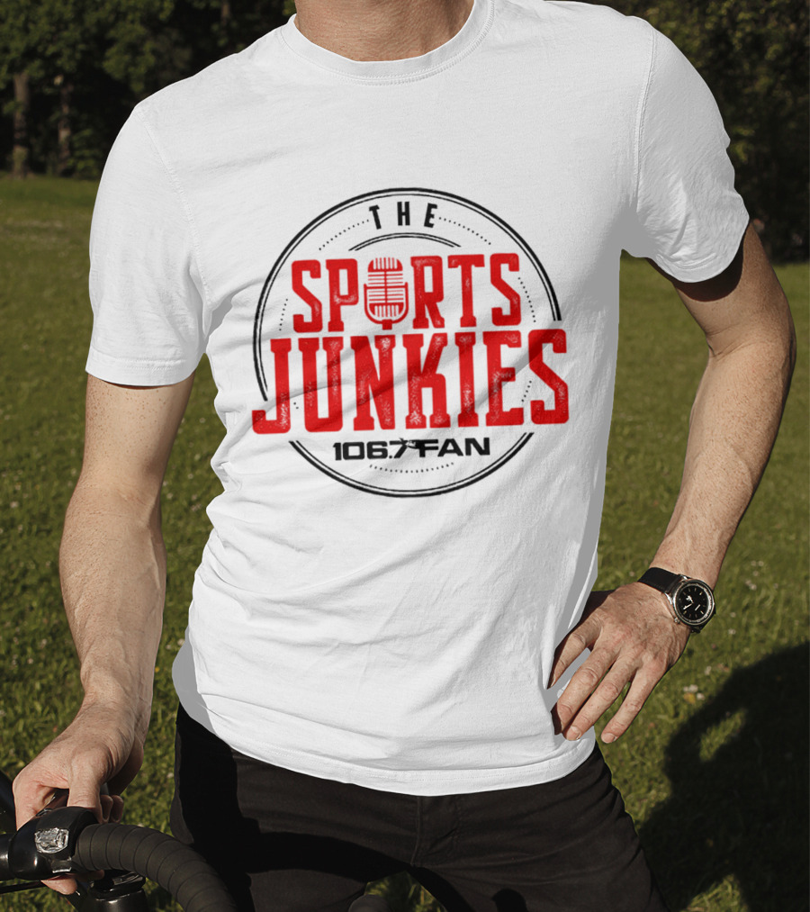The Sports Junkies 106.7 Fan Radio Mic T-Shirt