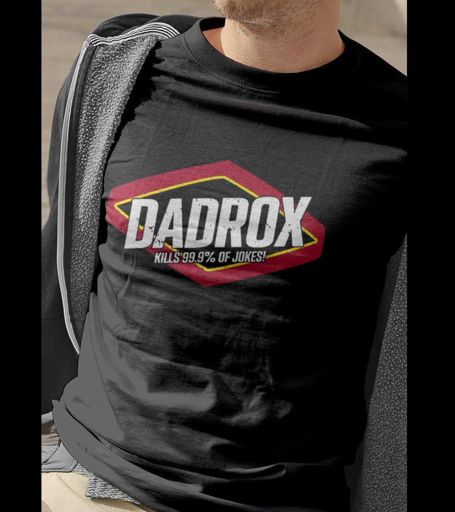 DADROX Kills 99.9% Of Jokes In Bold Red And Yellow Cartoonish T-Shirt
