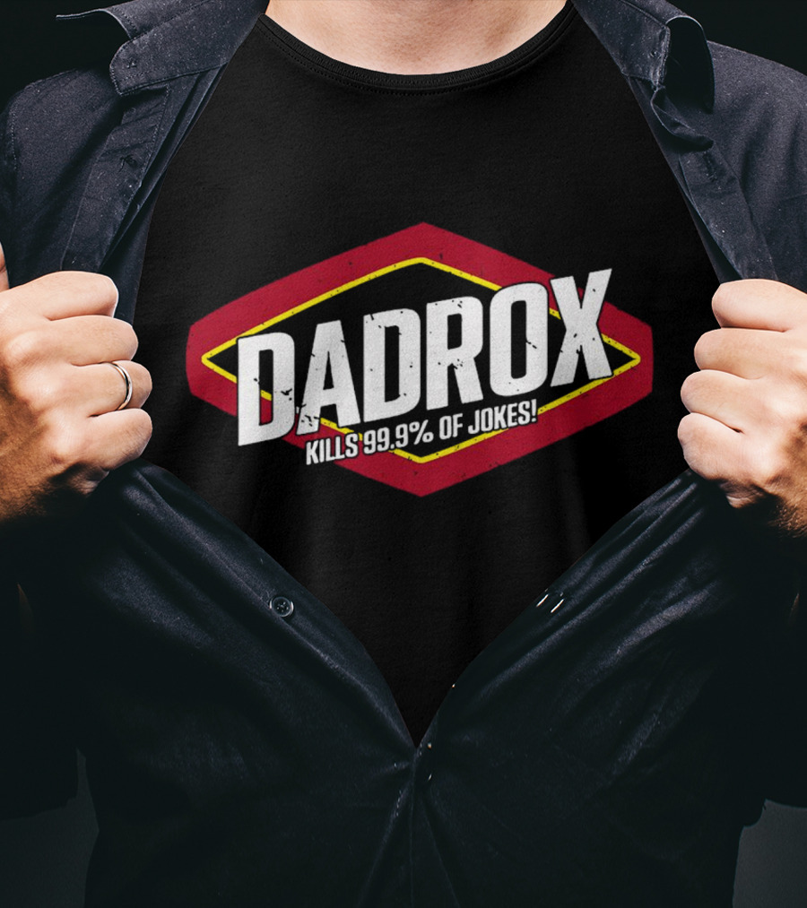 DADROX Kills 99.9% Of Jokes In Bold Red And Yellow Cartoonish T-Shirt