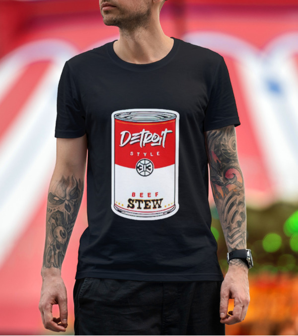 Premium T-Shirt: Detroit Style 313 Beef Stew Can T-Shirt Detroit Style 313 Beef Stew Can T-Shirt