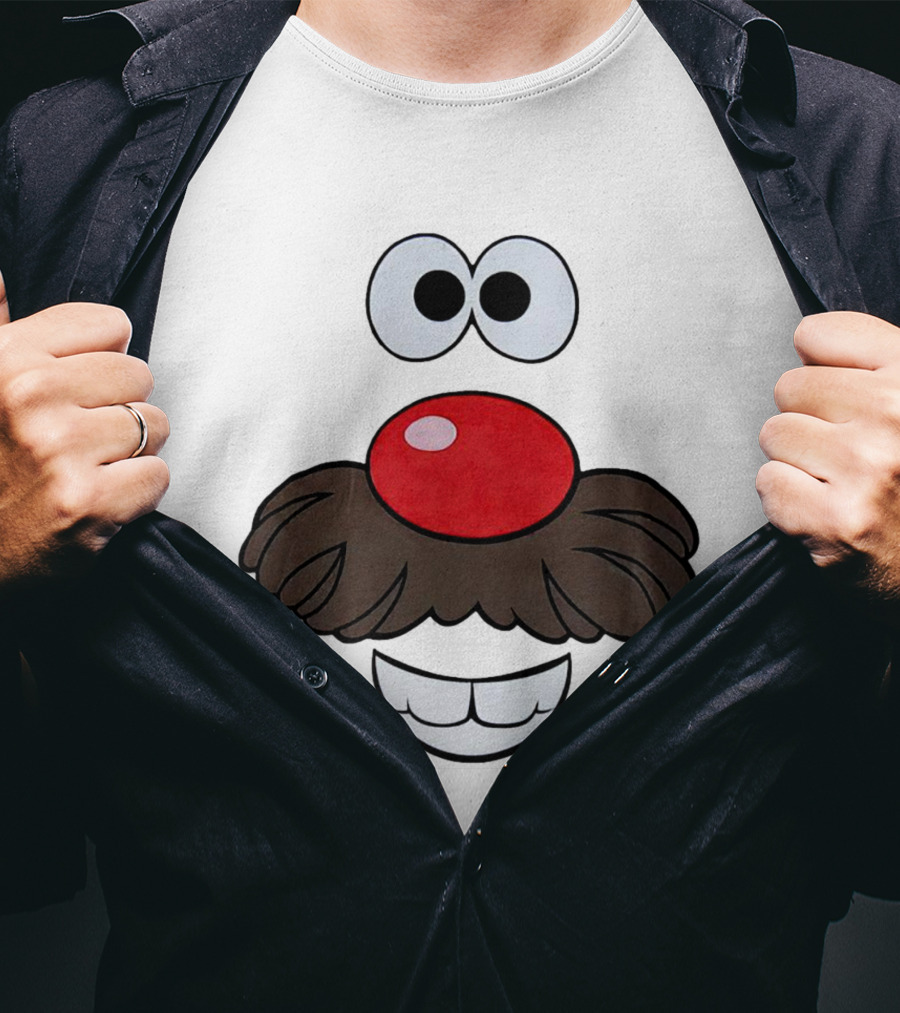 Mr. Potato Head Face Features Cartoon Eyes Nose Mouth T-Shirt