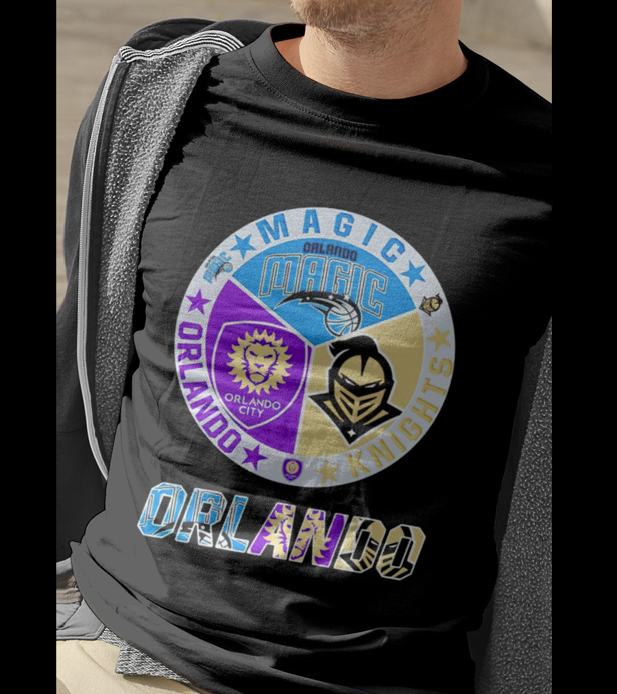 Orlando Magic Orlando City UCF Knights Stars Badge T-Shirt