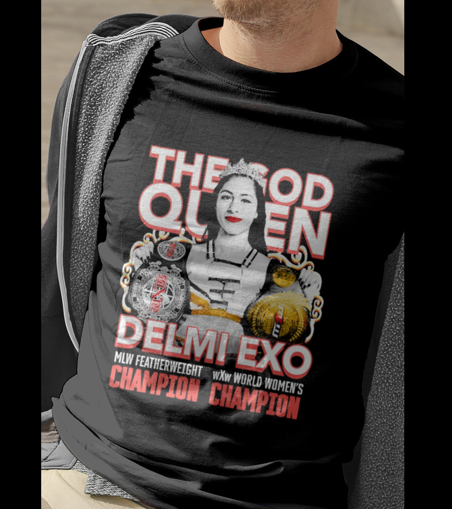 The God Queen Delmi Exo MLW Featherweight WXw World Women's Champion T-Shirt