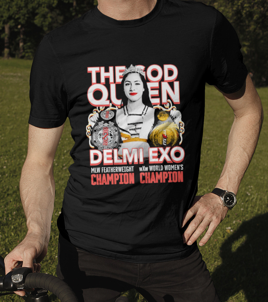 The God Queen Delmi Exo MLW Featherweight WXw World Women's Champion T-Shirt