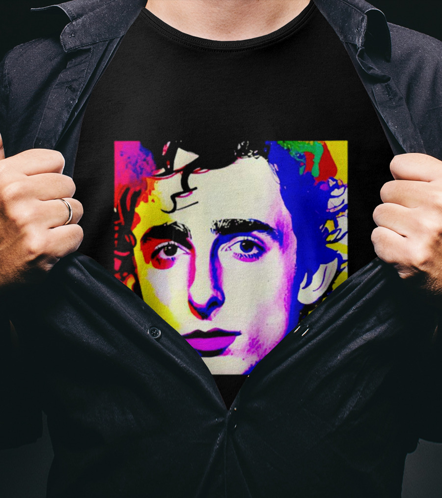 Timothee Chalamet Pop Art Portrait Multicolored Andy Warhol T-Shirt