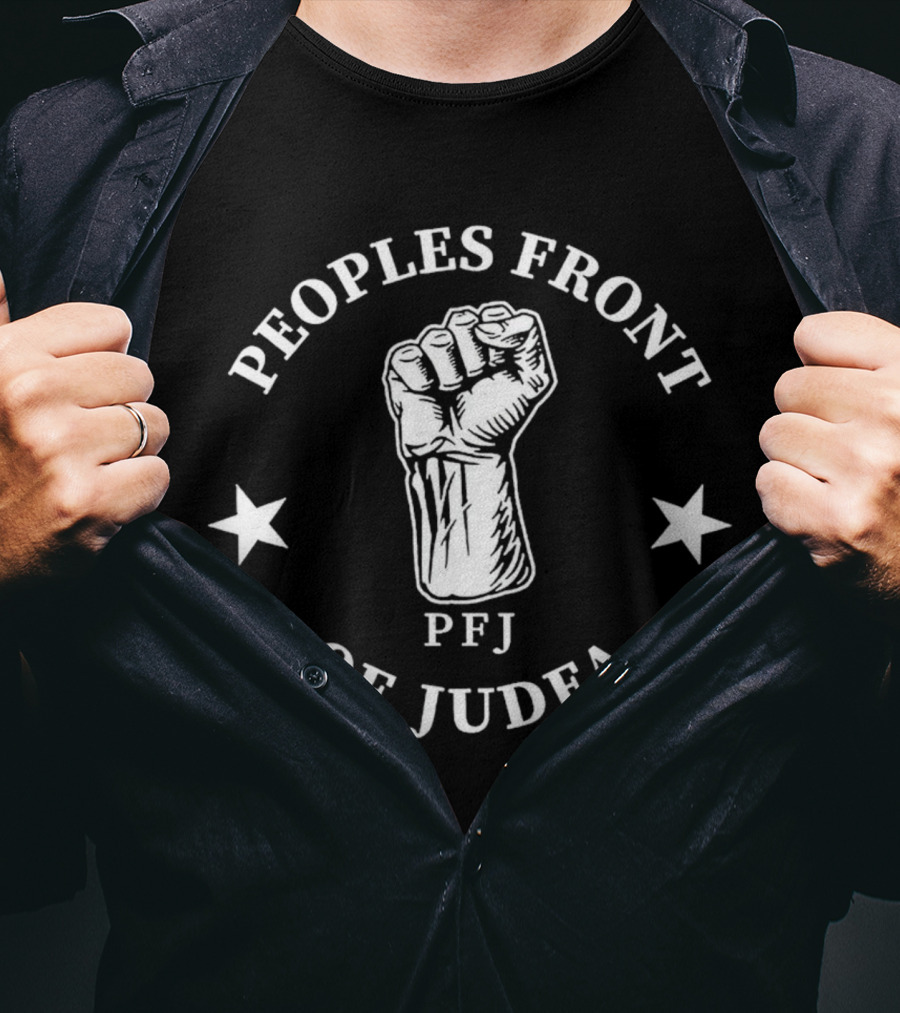 Peoples Front Of Judea PFJ Fist Logo With Stars T-Shirt