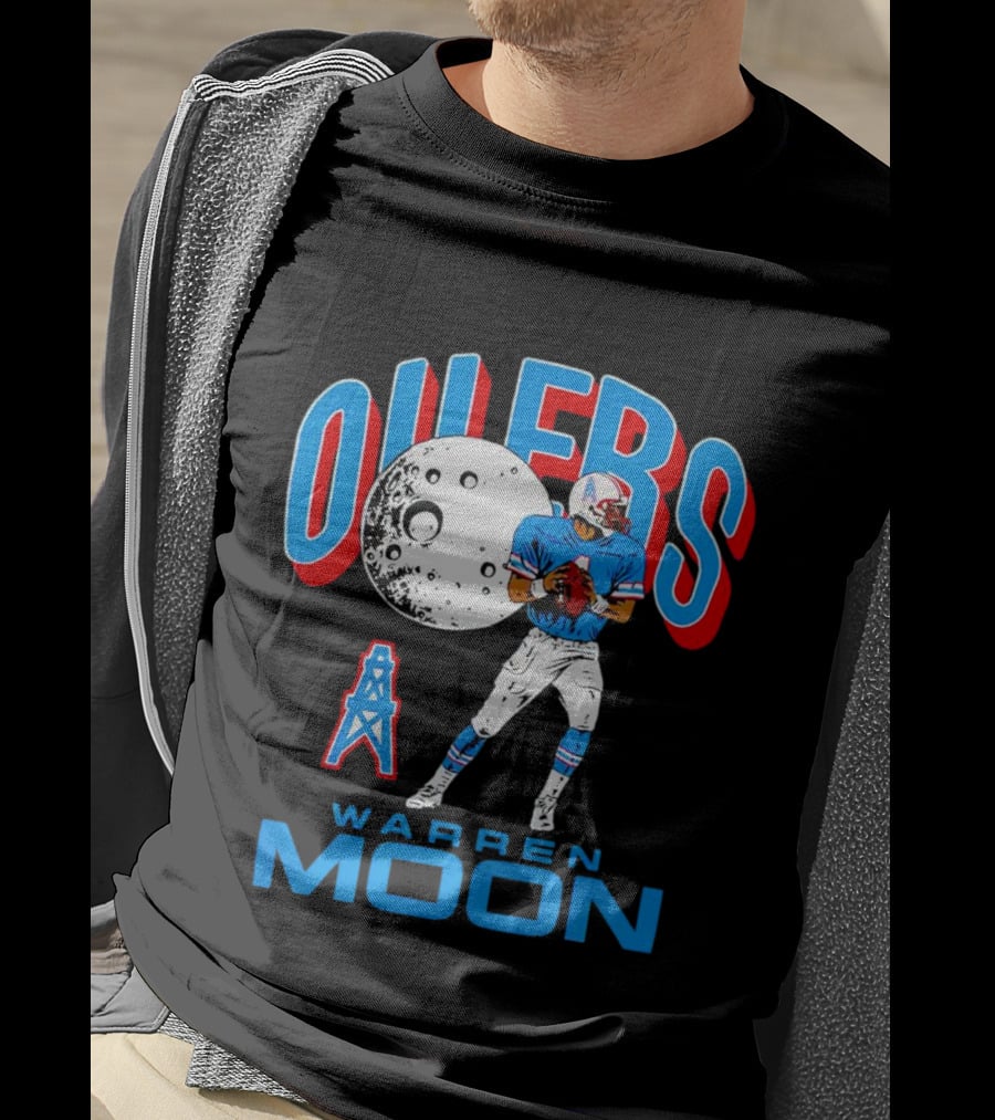 Tennessee Titans Oilers Warren Moon Retro Football Legend T-Shirt