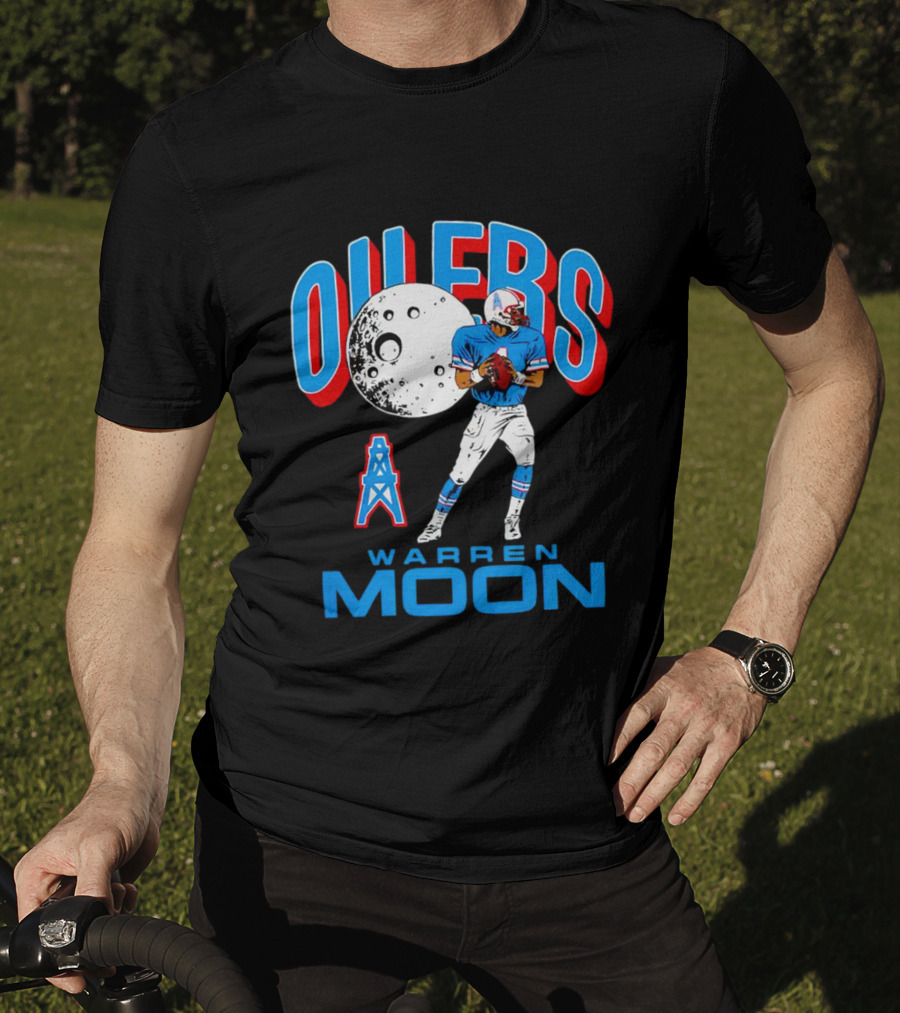 Tennessee Titans Oilers Warren Moon Retro Football Legend T-Shirt