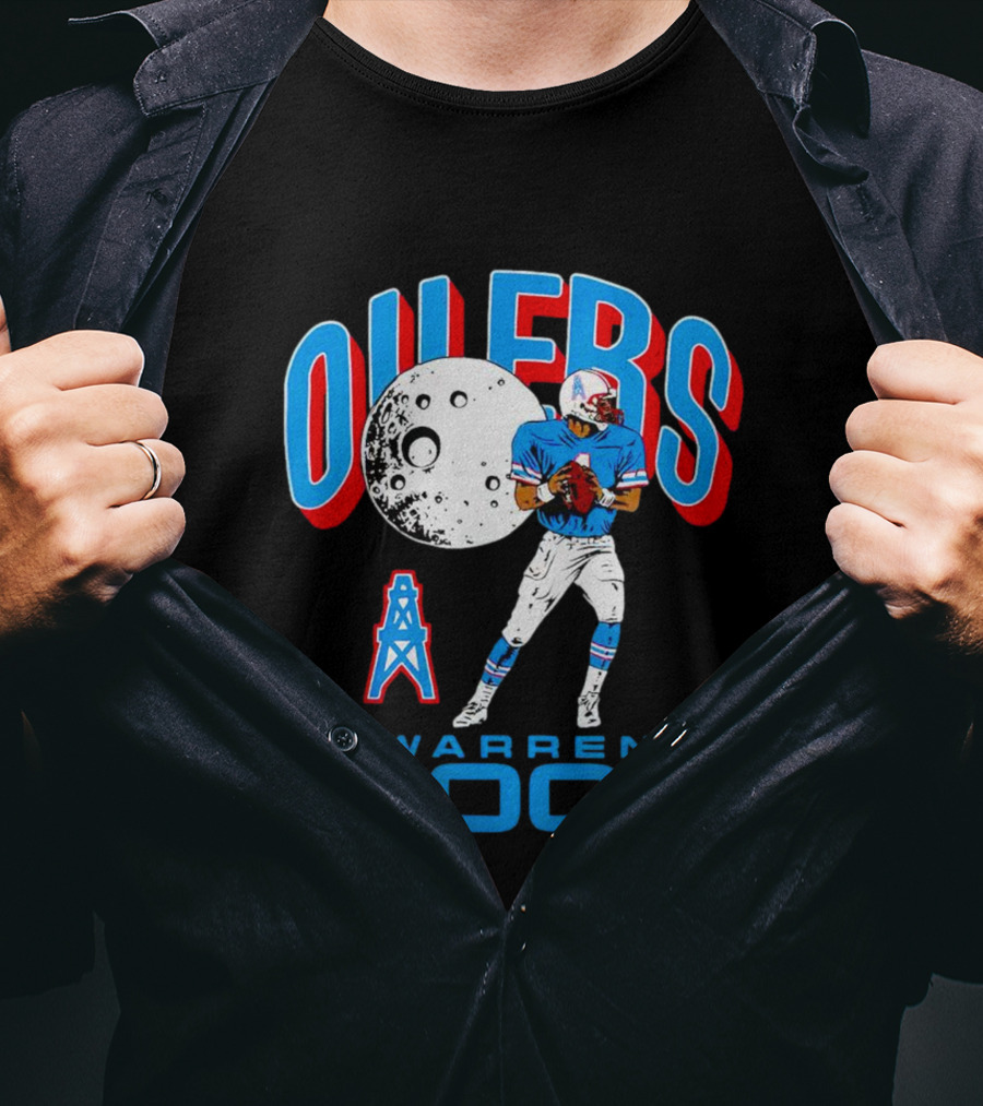 Tennessee Titans Oilers Warren Moon Retro Football Legend T-Shirt