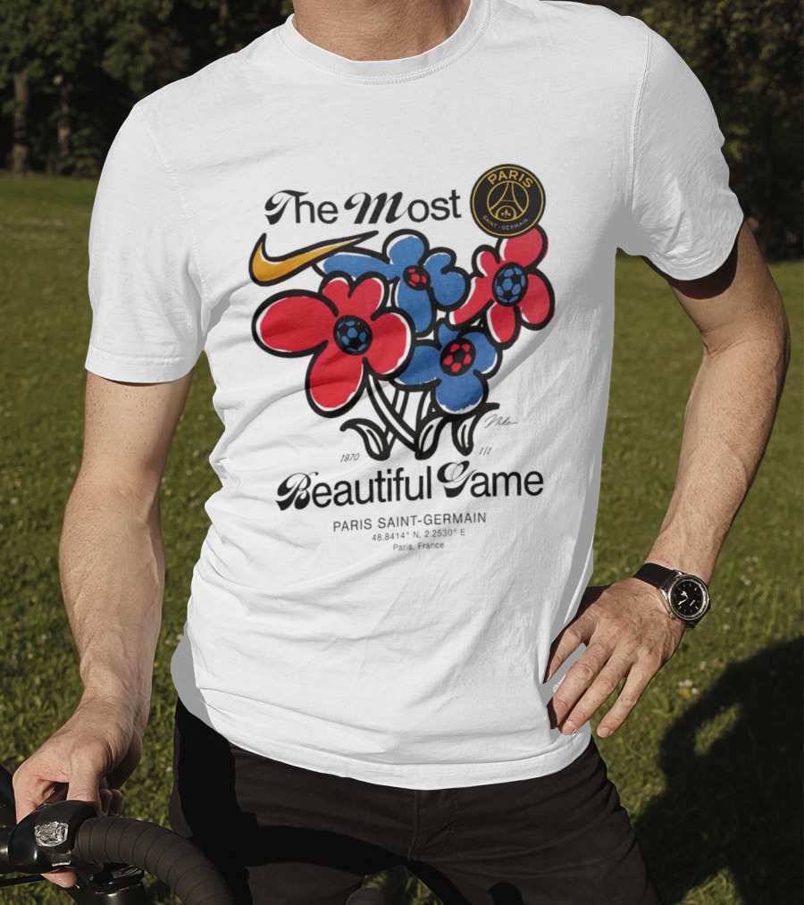 The Most Beautiful Game Paris Saint-Germain Logo And Floral T-Shirt