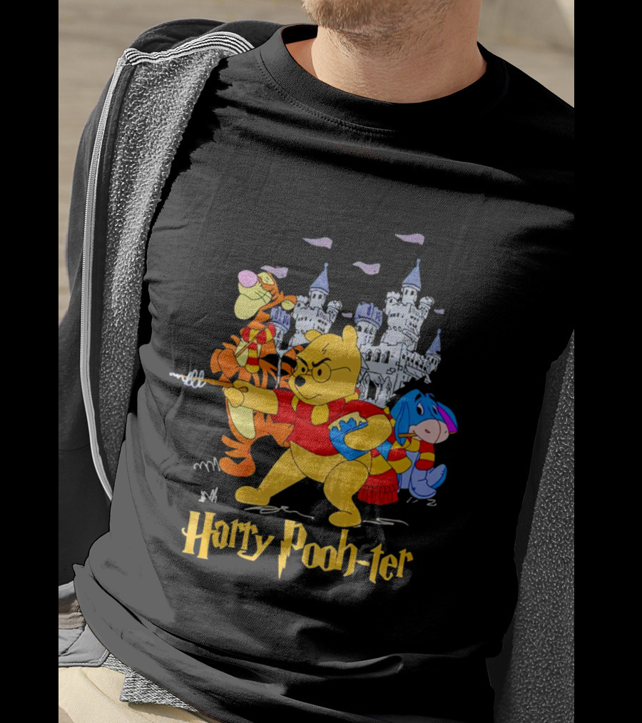 Winnie-the-Pooh Harry Pooh-ter Wizarding Wonders With Tigger And Eeyore In Castle Adventure T-Shirt