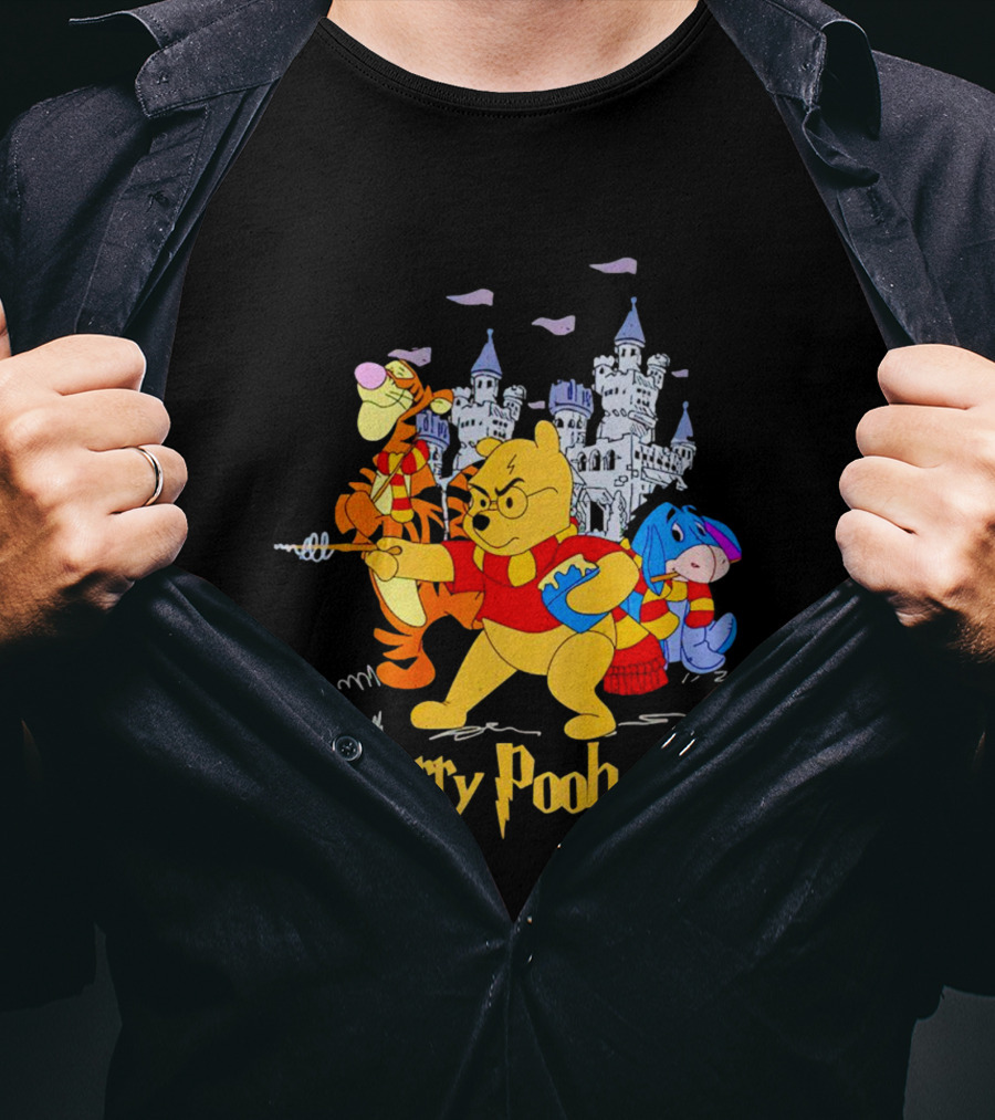 Winnie-the-Pooh Harry Pooh-ter Wizarding Wonders With Tigger And Eeyore In Castle Adventure T-Shirt