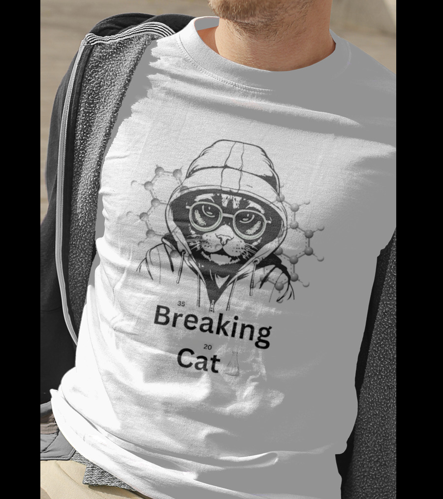 Breaking Cat Hoodie With Green Glasses Vintage Chemistry Elements T-Shirt