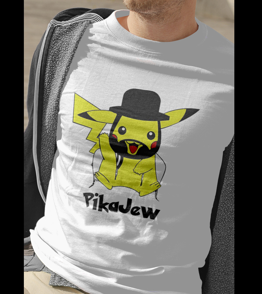 PikaJew Pikachu Hasidic Jewish Fusion Character With Yarmulke And Payot T-Shirt