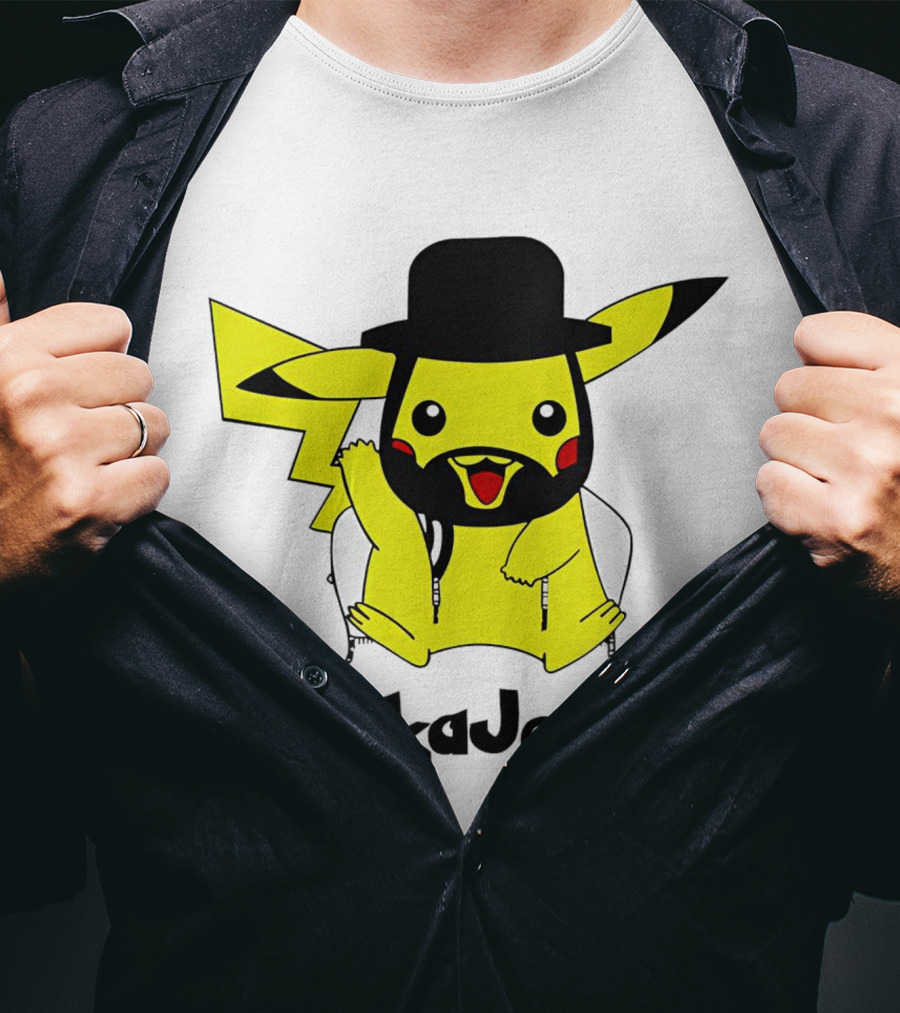 PikaJew Pikachu Hasidic Jewish Fusion Character With Yarmulke And Payot T-Shirt