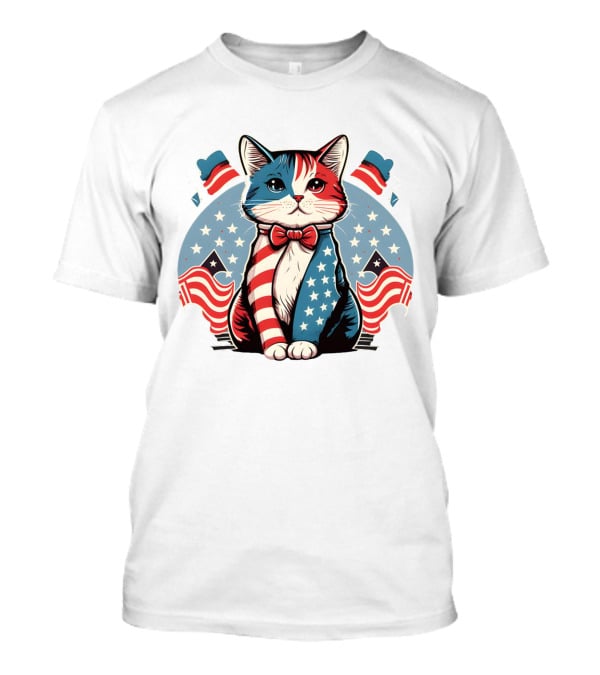 Cat American Flag T-Shirt