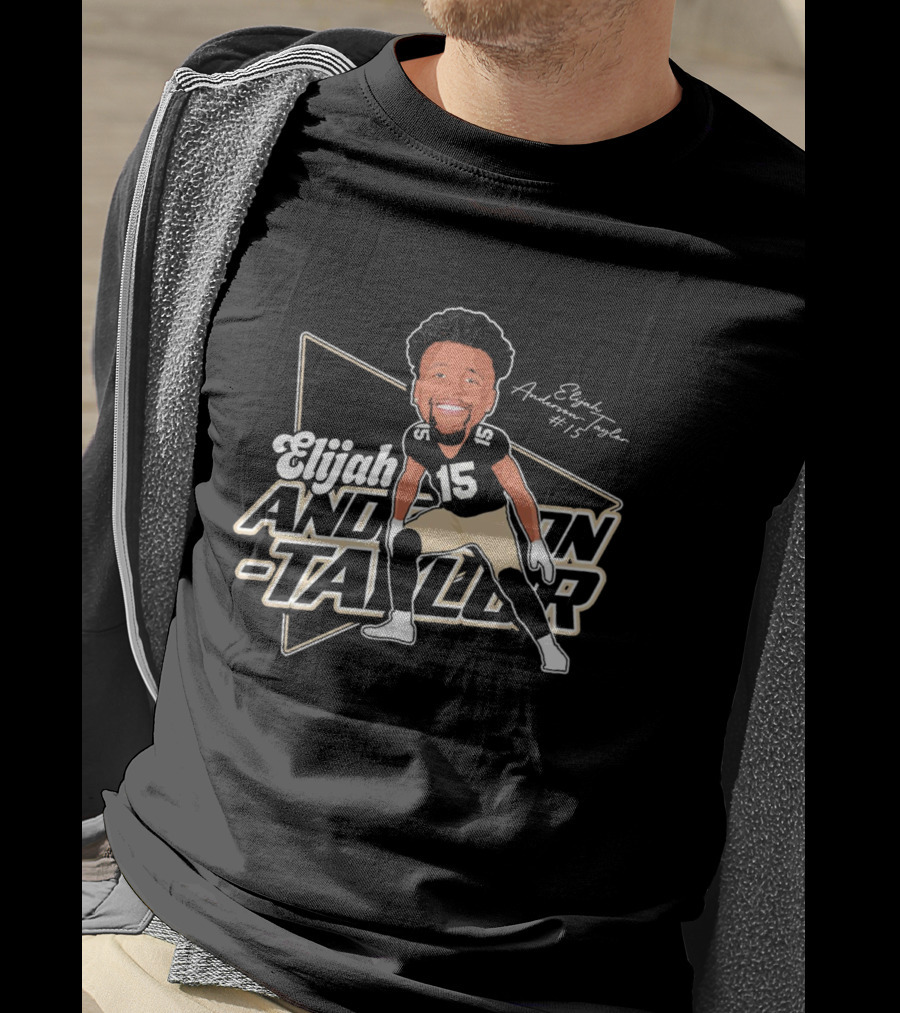 Elijah Anderson-Taylor 15 FIU Panthers Football Signature Caricature T-Shirt