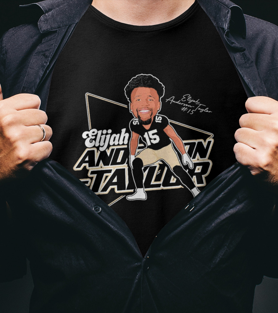 Elijah Anderson-Taylor 15 FIU Panthers Football Signature Caricature T-Shirt