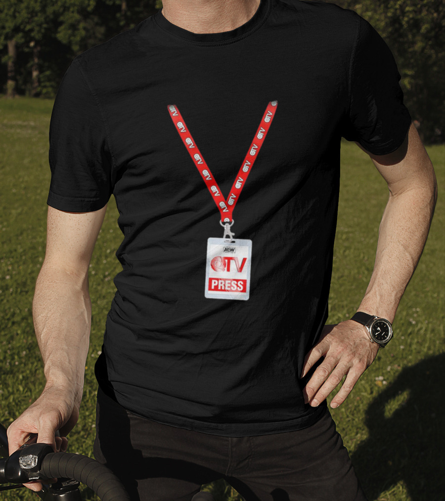 AEW QTV Press Pass Lanyard By QT Marshall T-Shirt