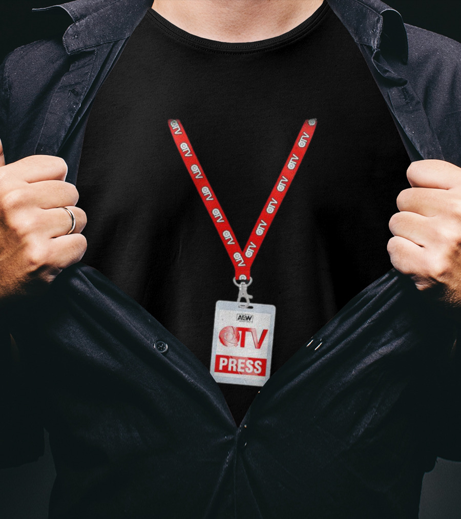 AEW QTV Press Pass Lanyard By QT Marshall T-Shirt