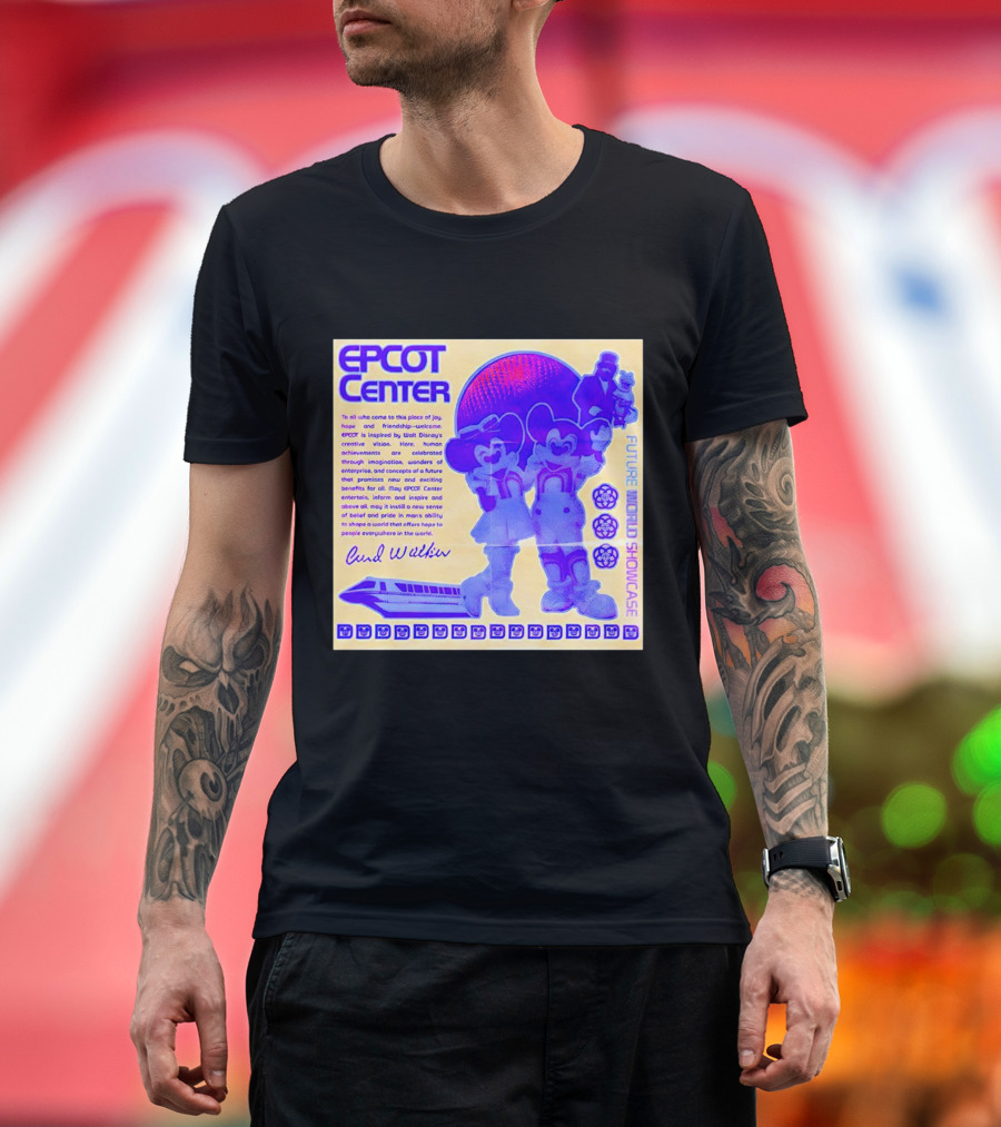 EPCOT Center Future World Showcase Walt Disney 21st Century Adventure with Mickey and Goofy T-Shirt