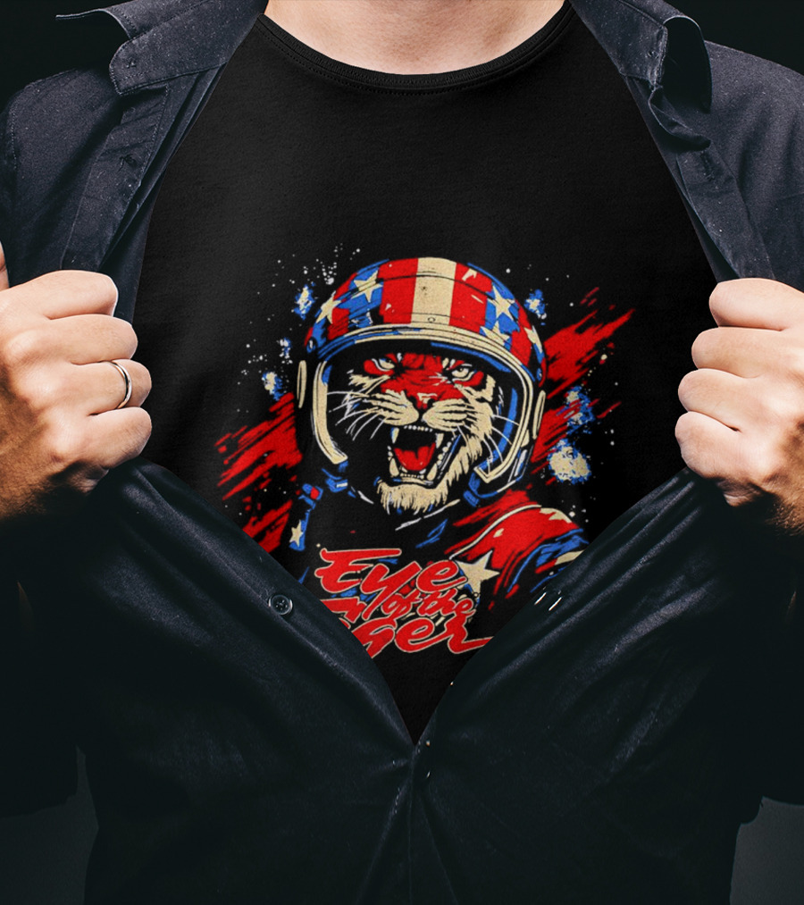 Eye Of The Tiger American Patriotic Helmet T-Shirt