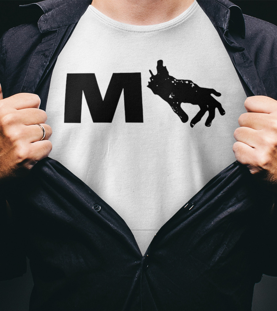 Monkeypaw Productions M With Hand Silhouette Jordan Peele T-Shirt