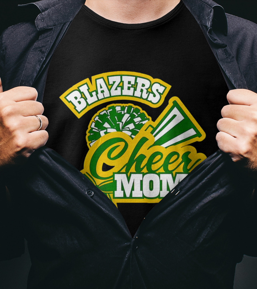 Blazers Cheer Mom Pom Pom And Megaphone Enthusiast T-Shirt