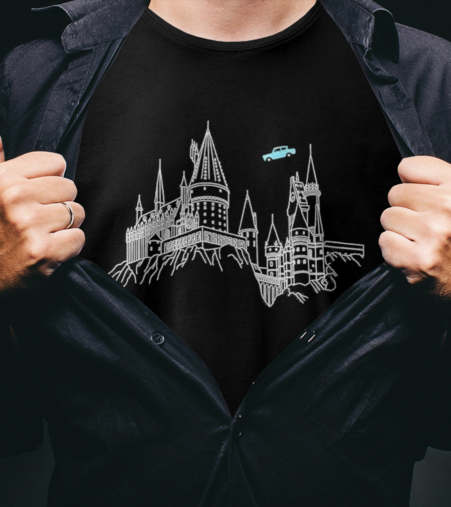 Olanpei Magical Castle Enchanted Journey With Flying Car T-Shirt