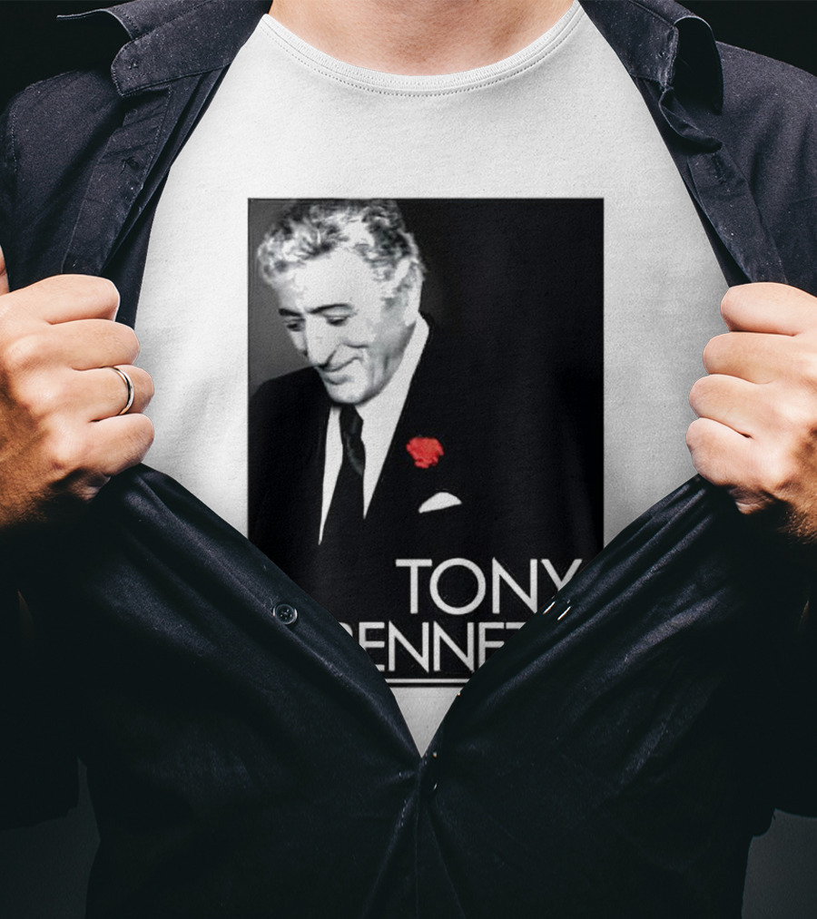 Tony Bennett Thank You For The Memories With Red Rose T-Shirt