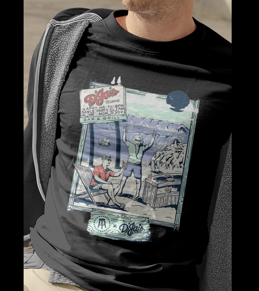 X D'jais Delmar Bar And Grill Happy Hour Beach Party Scene T-Shirt