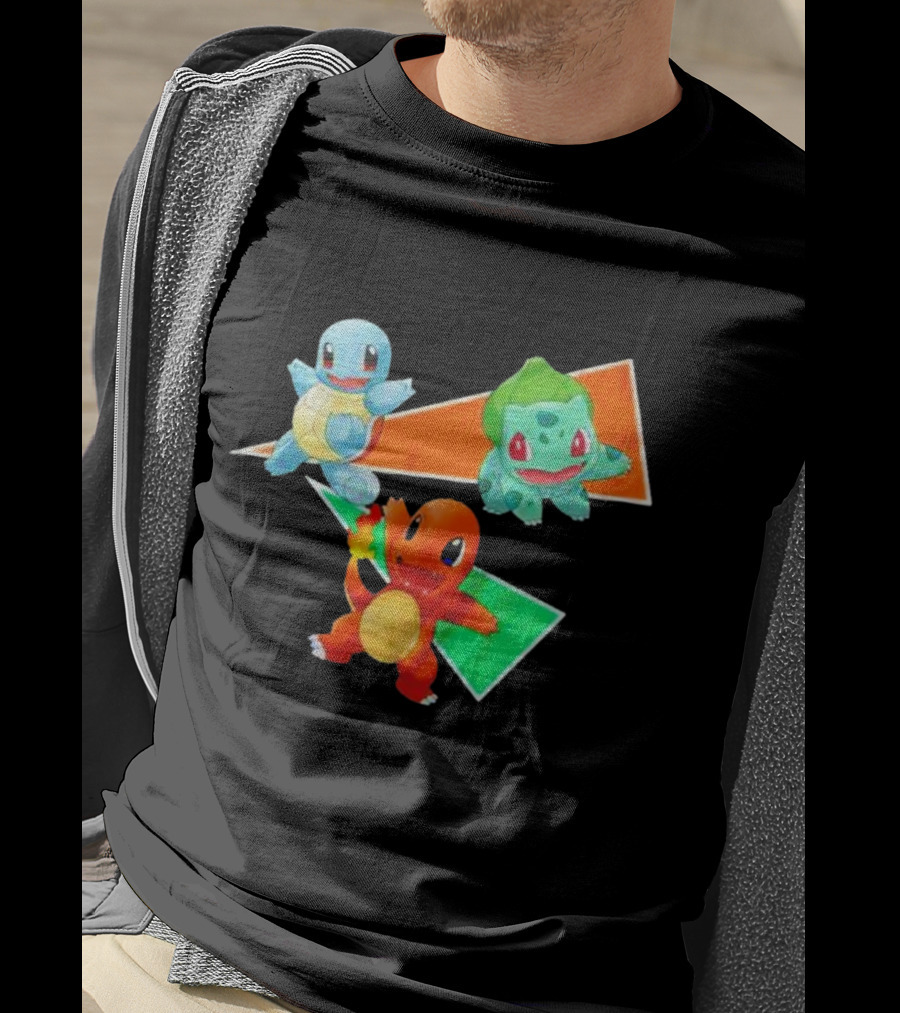 Charmander Bulbasaur Squirtle Pokemon Starter Trio T-Shirt