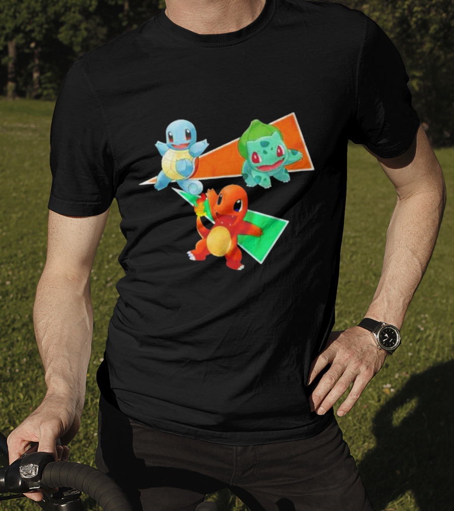 Charmander Bulbasaur Squirtle Pokemon Starter Trio T-Shirt