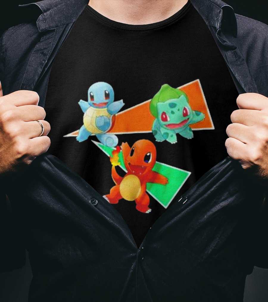 Charmander Bulbasaur Squirtle Pokemon Starter Trio T-Shirt