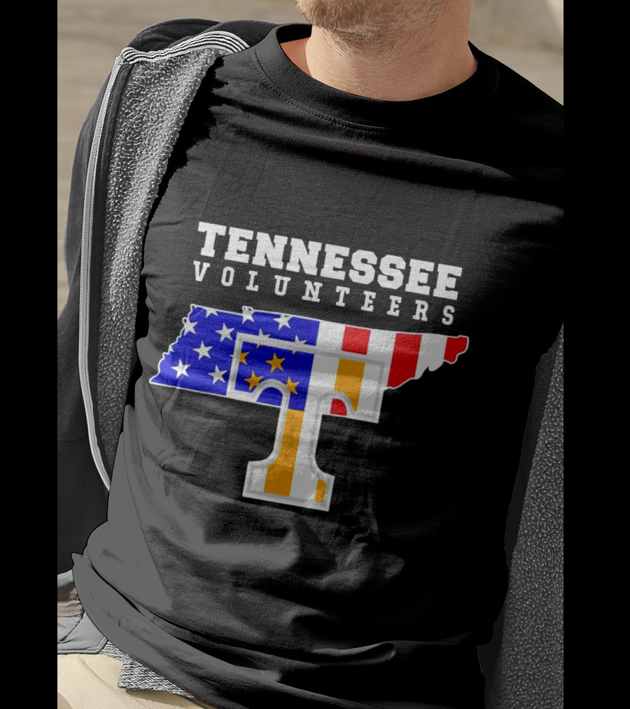 Tennessee Volunteers American Flag Map T T-Shirt