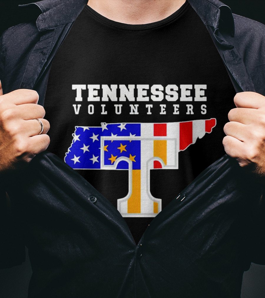 Tennessee Volunteers American Flag Map T T-Shirt