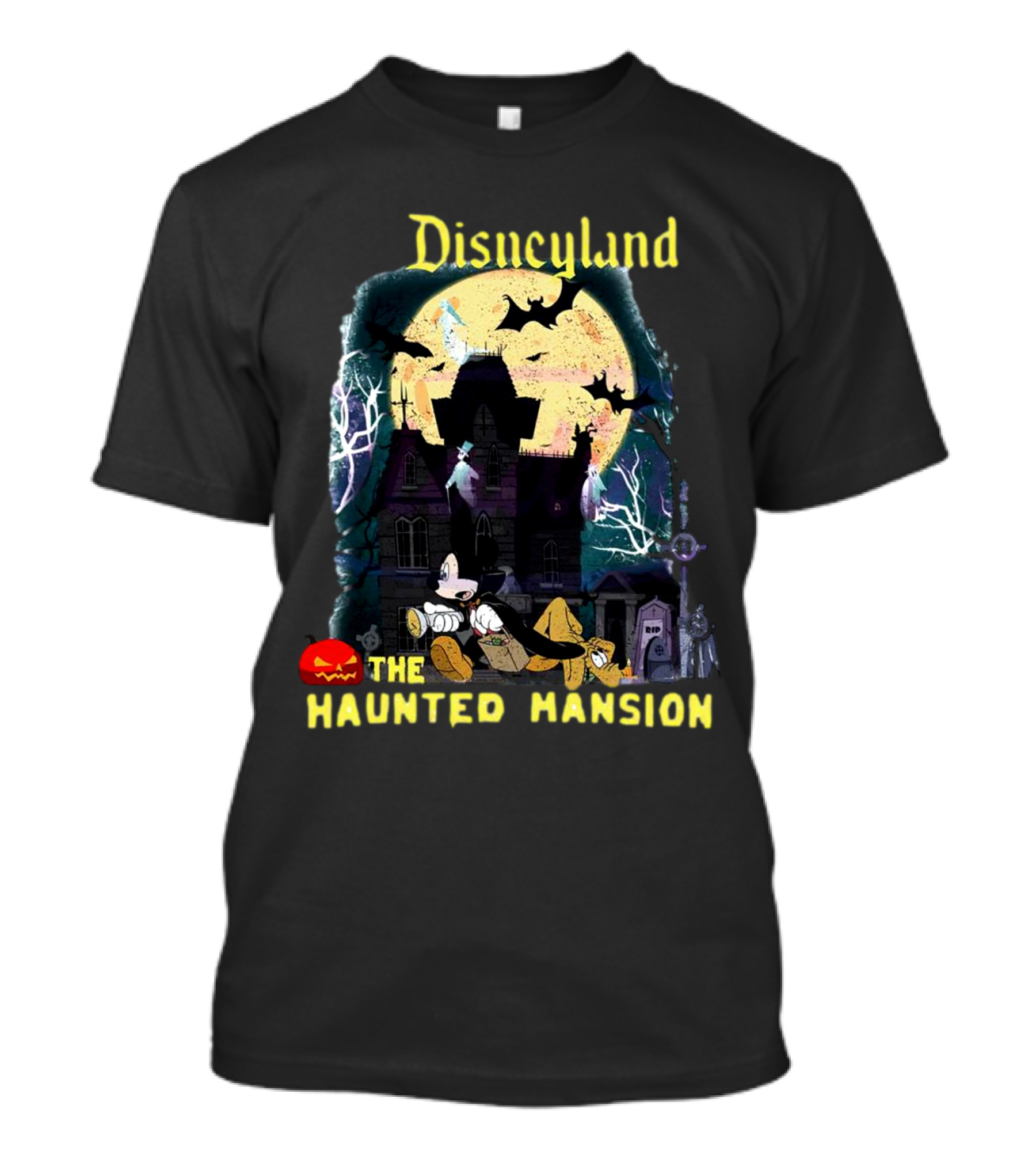 Disneyland The Haunted Mansion Mickey And Pluto Halloween Adventure T-Shirt