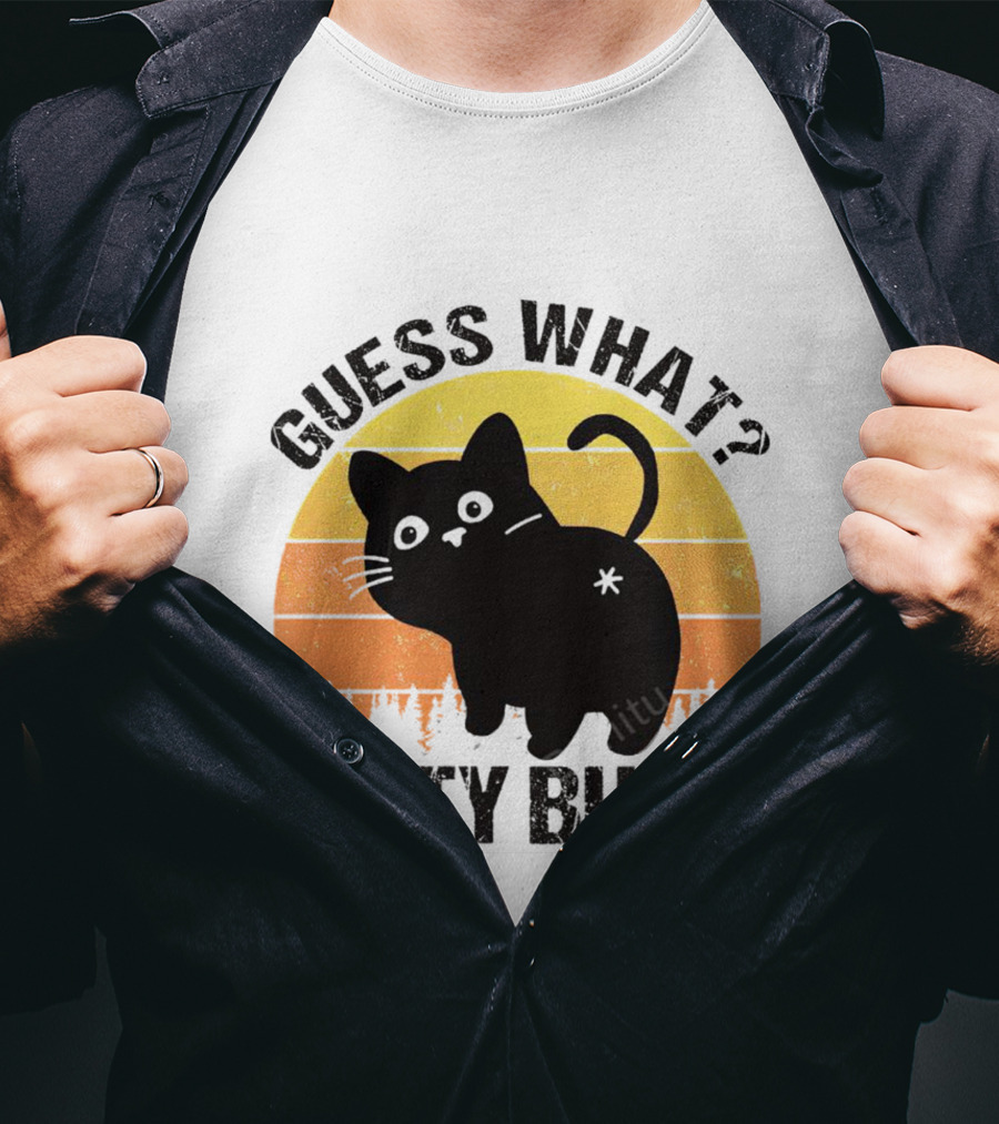 Guess What Kitty Butt Retro Sunset Forest T-Shirt