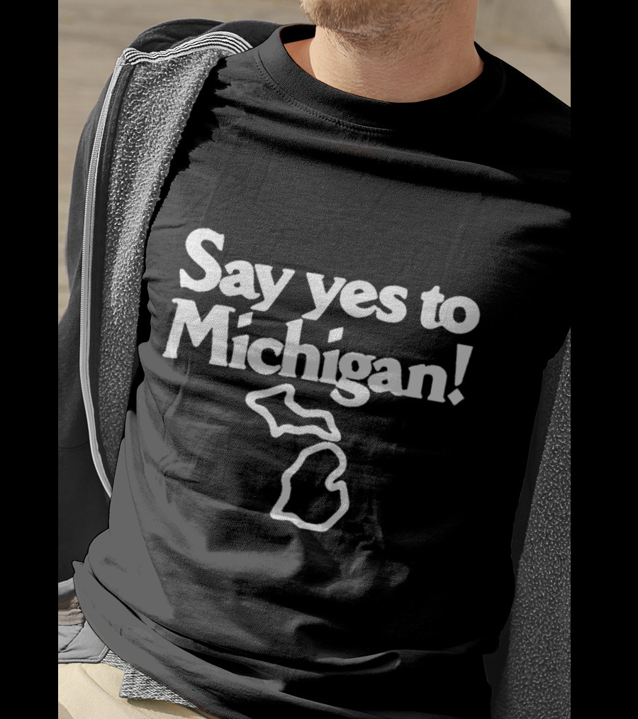 Jack White Say Yes To Michigan Outline T-Shirt