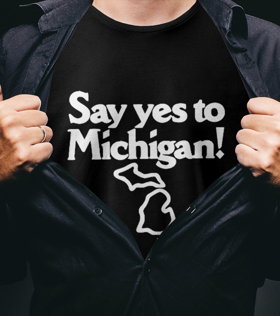 Jack White Say Yes To Michigan Outline T-Shirt